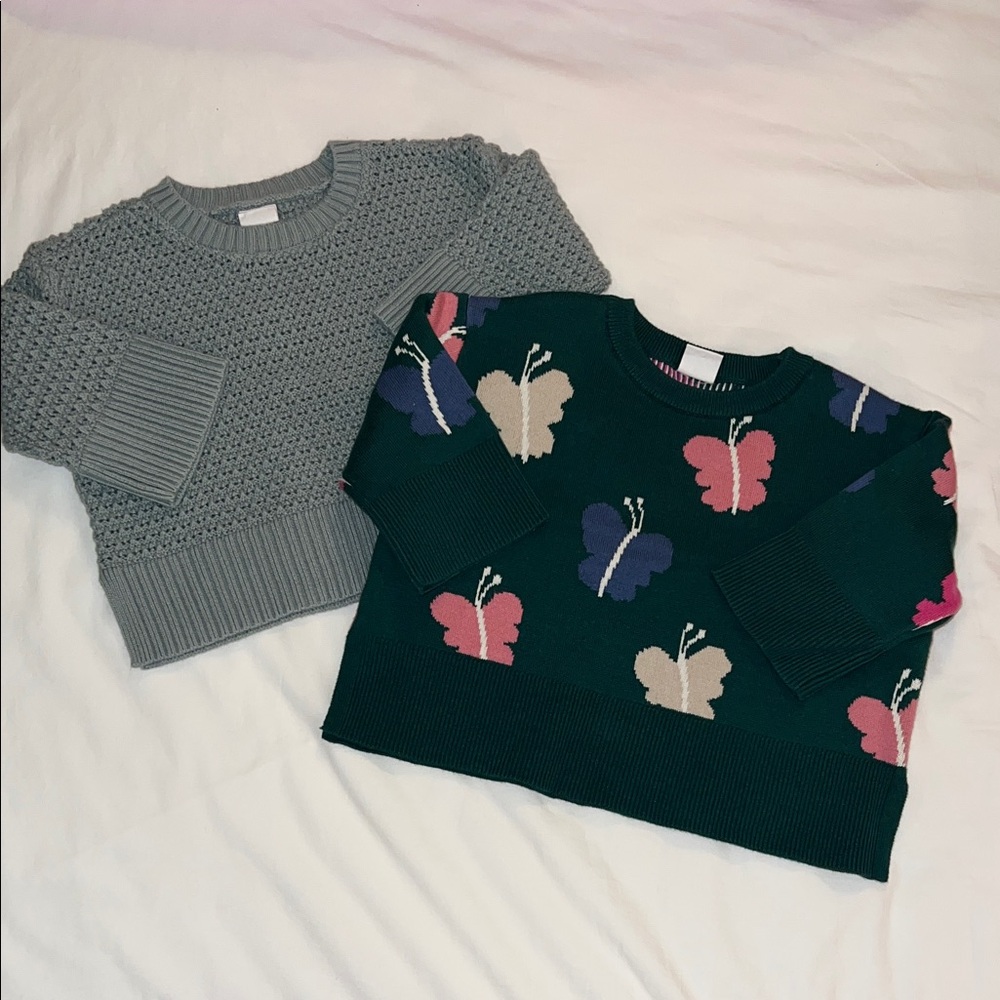 GAP Green Sweater with Butterfly Design
